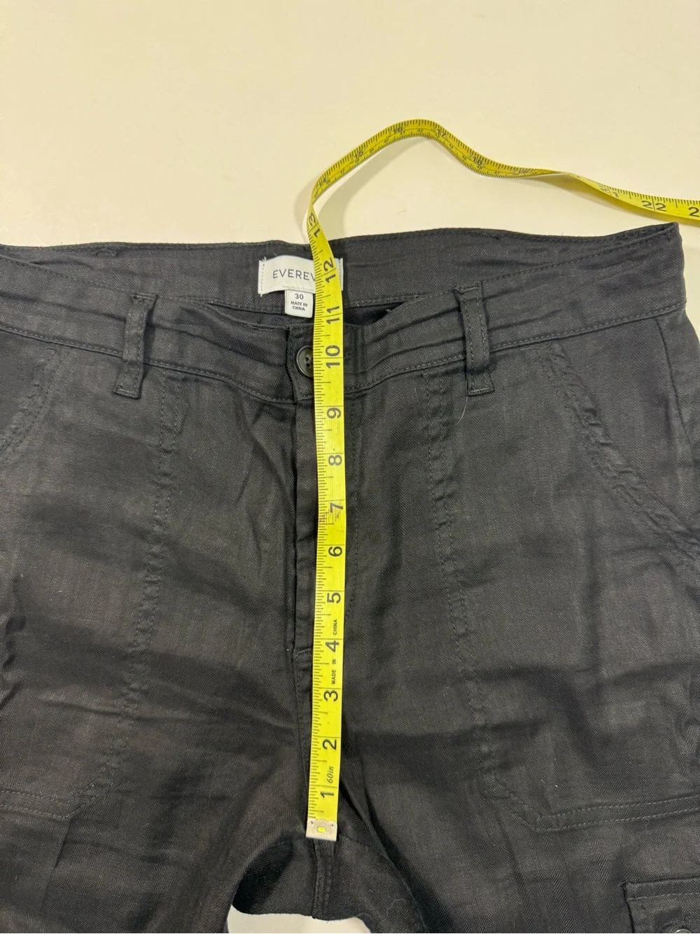 Evereve Tessa Black Linen Blend Cargo Pants